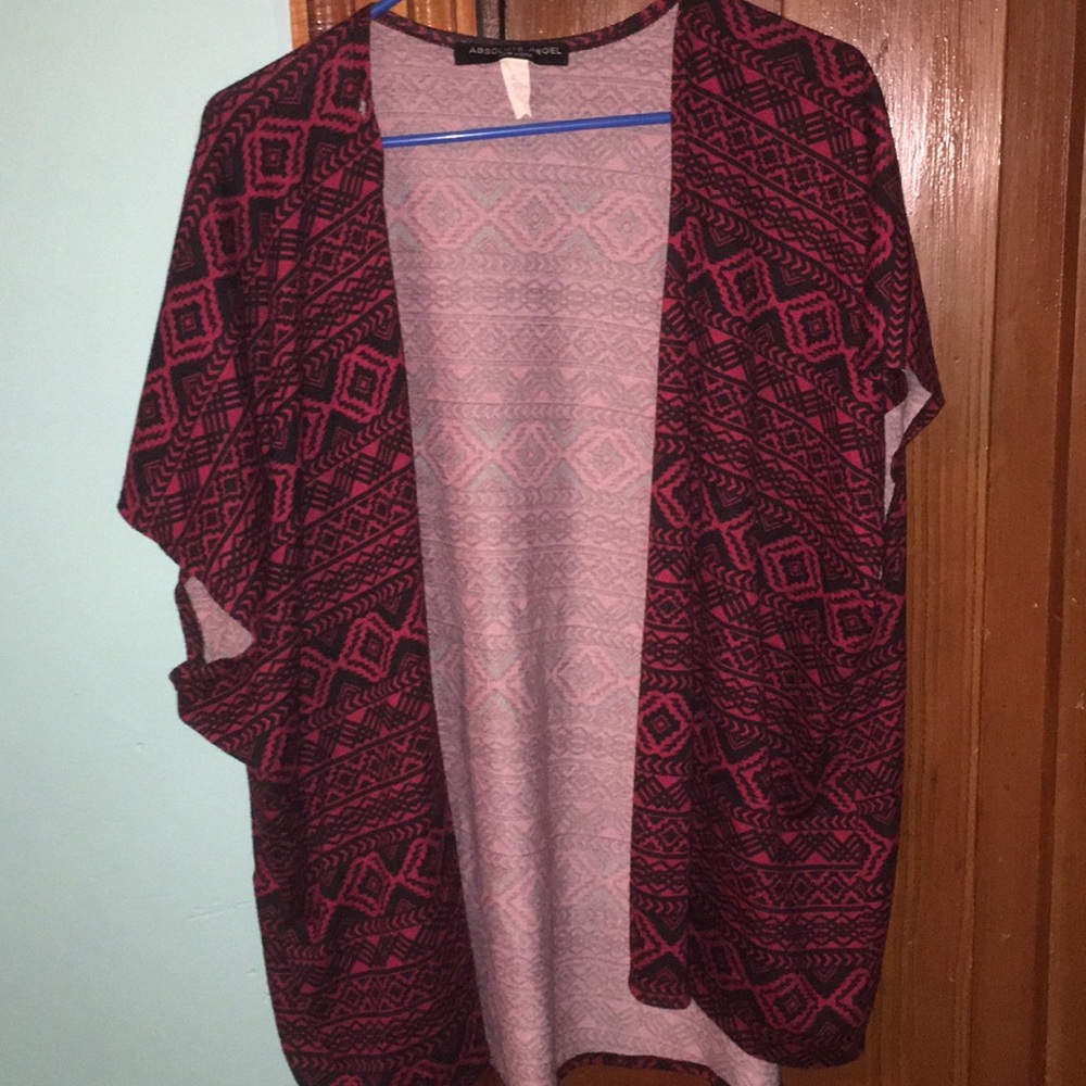 red and black tribal cardigan